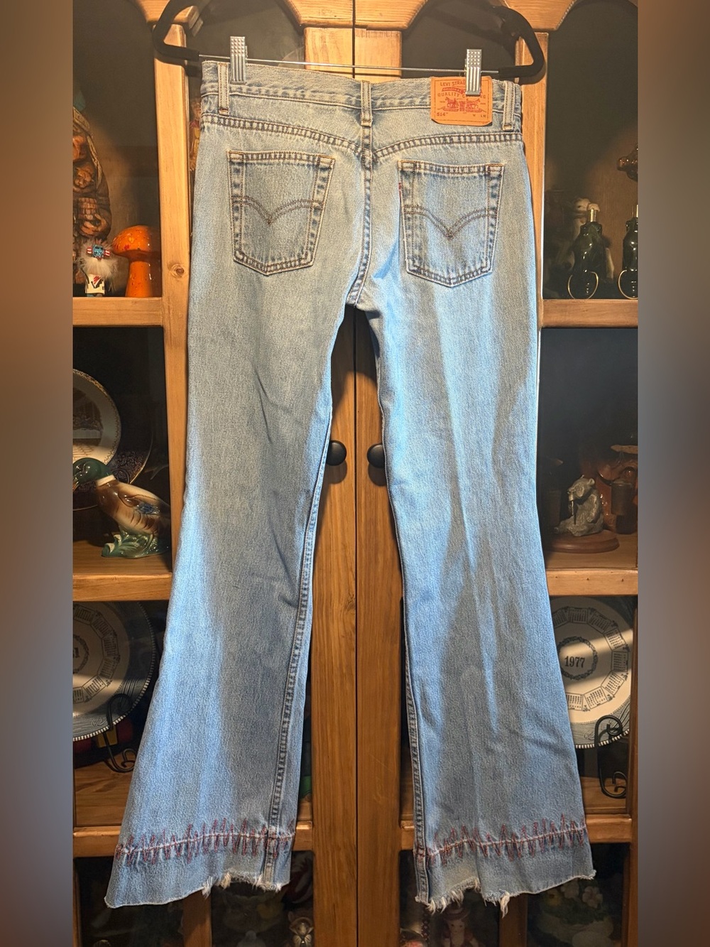Levi’s 514 Flare Jeans Size 5 Vintage Y2K Embroidered Floral Denim See Details - Picture 13 of 15